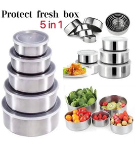 Stainless Steel Bowl Set Of 5 – Food-grade, Rust-resistant Mixing And Serving Bowls